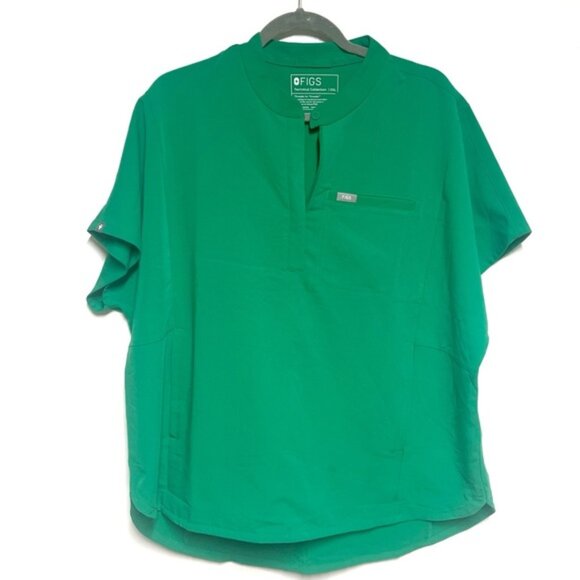 NWOT FIGS Montex Scrub Top Green Womens XXl Indocyanine Green - Picture 1 of 5